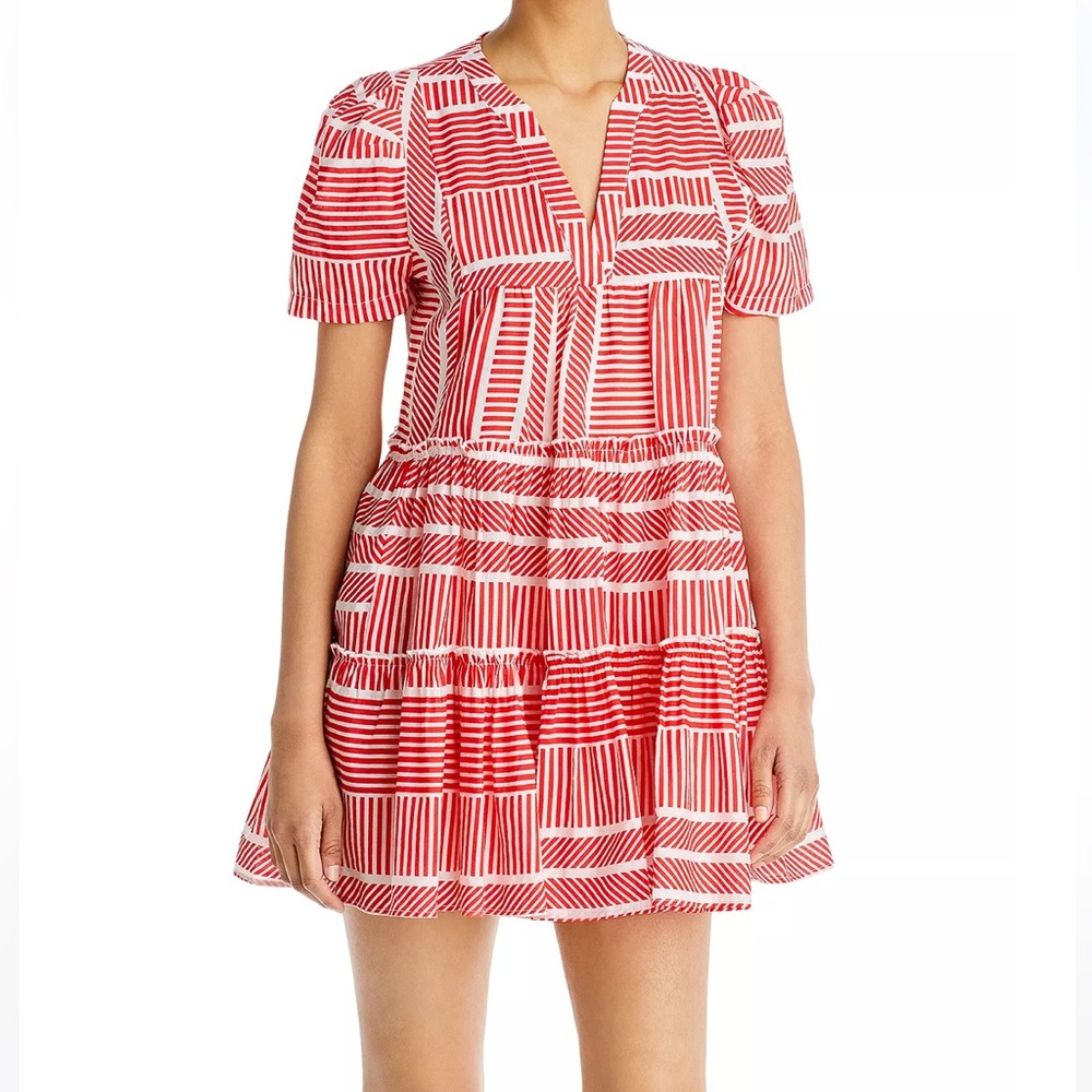 AQUA puff sleeve mini dress